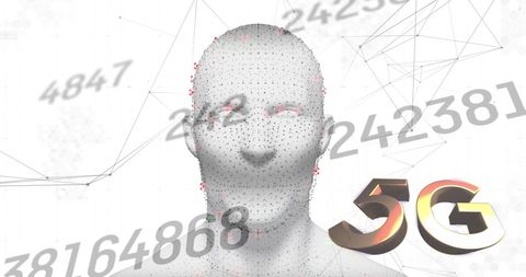 5G Technology Illustrated with Digital Connection and Human Silhouette