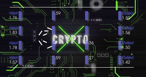 Futuristic blockchain interface with neon cyber elements