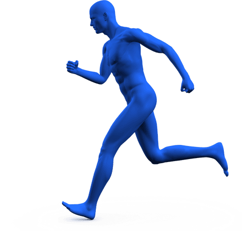 dynamic blue running man silhouette on transparent background - Download Free Stock Videos Pikwizard.com