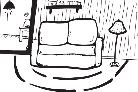 Black and White House Interior Design Vector Illustration Transparent Background - Download Free Stock Videos Pikwizard.com