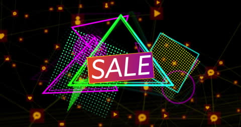 Dynamic Digital Sale Animation with Geometric Shapes