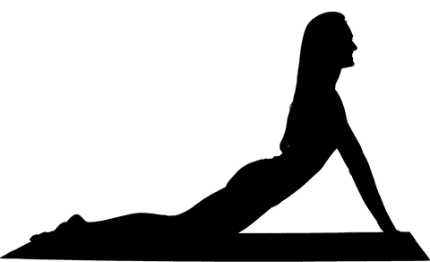 Transparent Silhouette Woman Stretching Pose