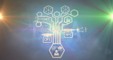 Digital Business Connection Animation with Network Tree