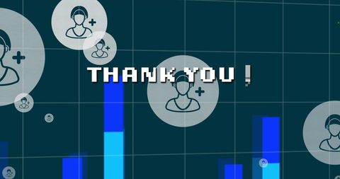 Digital Thank You Message with Data Visuals and Icons - Download Free Stock Images Pikwizard.com