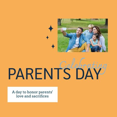 Happy Family Celebrating Parents' Day with Selfie in Park - Download Free Stock Templates Pikwizard.com