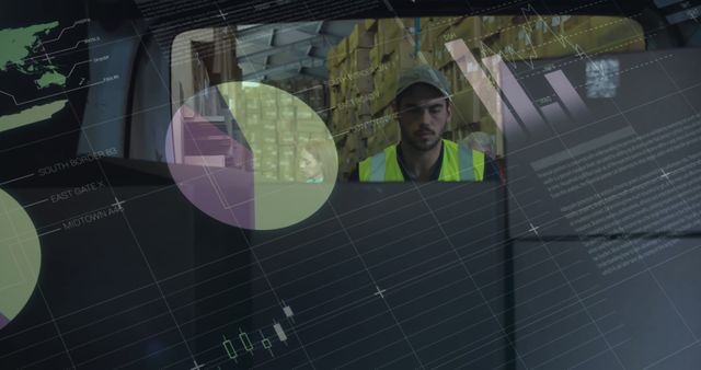 Warehouse Worker Analyzing Data on Screens - Download Free Stock Images Pikwizard.com