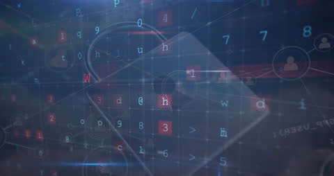 Digital Interface with Padlock Security Concept Overlay