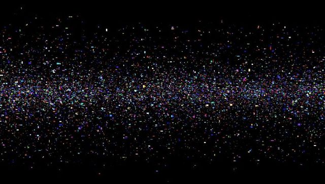 Dynamic multicolored digital static glitch pattern