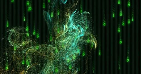 Abstract Particle Cloud with Binary Code as Digital Representation