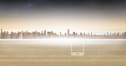 cityscape horizon with digital financial overlay - Download Free Stock Images Pikwizard.com