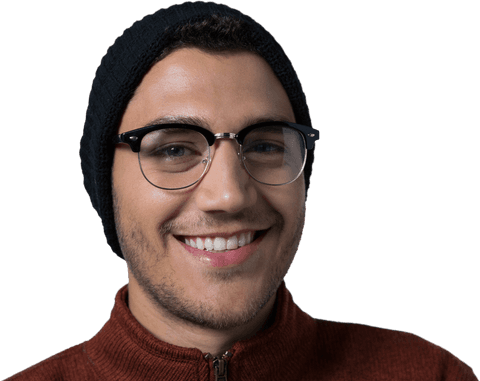 smiling man in glasses with black beanie on transparent background - Download Free Stock Videos Pikwizard.com