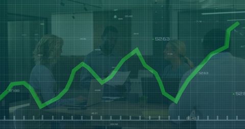 Business Colleagues Analyzing Financial Graph in Office Meeting - Download Free Stock Images Pikwizard.com