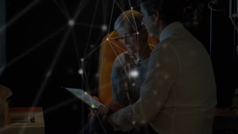 Eye Doctor Consults Patient with Digital Interface Animation