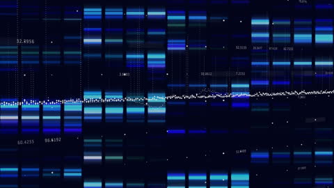 Futuristic Data Processing Over Digital Grid Background
