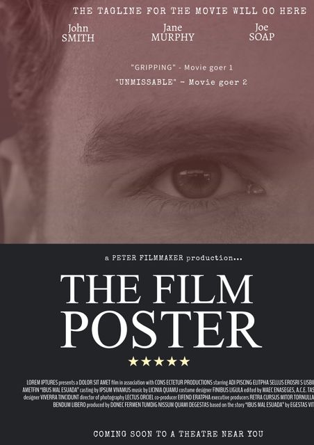 Intense Movie Poster Featuring Dramatic Stare for Upcoming Film - Download Free Stock Templates Pikwizard.com