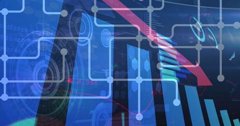 Futuristic Fintech Data Processing with Graphs and Charts - Download Free Stock Images Pikwizard.com