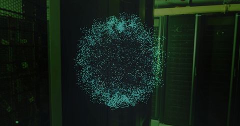 Global Data Network Visualization in Dark Server Room - Download Free Stock Images Pikwizard.com