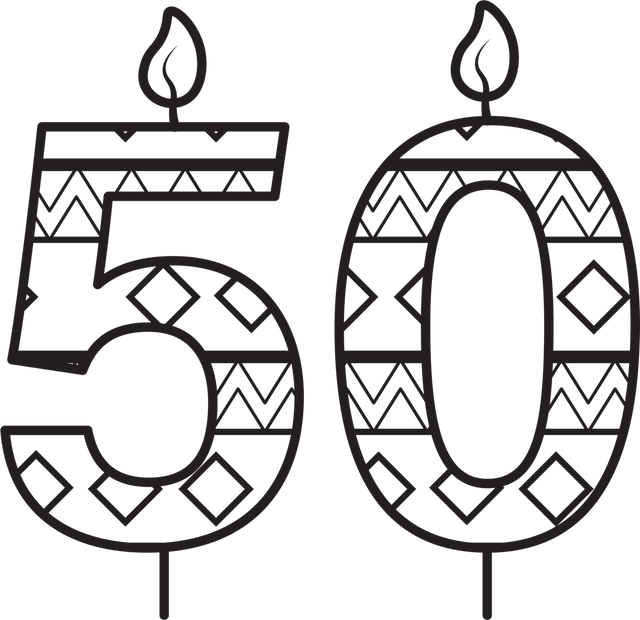 Transparent Vector Illustration of Number 50 with Candle Flames - Download Free Stock Videos Pikwizard.com