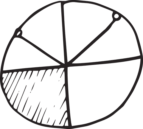 transparent hand-drawn line art pie chart with sections - Download Free Stock Videos Pikwizard.com