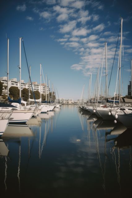 General view of port with sailing boats, sea and buildings created using generative ai technology - Download Free Stock Photos Pikwizard.com
