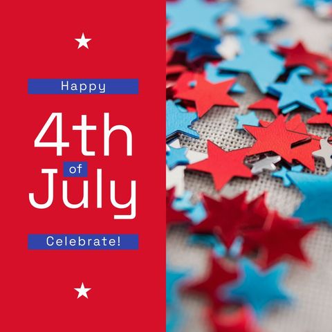 4th of july celebration with patriotic red and blue stars - Download Free Stock Templates Pikwizard.com