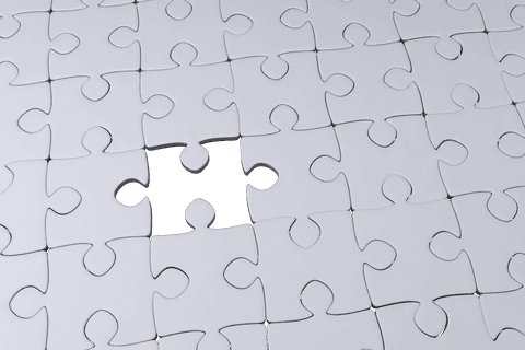 digital puzzle with single missing piece on transparent background - Download Free Stock Videos Pikwizard.com