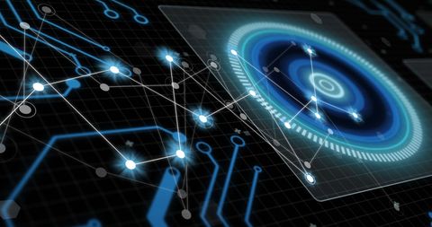 Futuristic Data Processing Network Interface - Download Free Stock Images Pikwizard.com