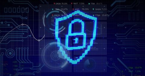 Cybersecurity Concept with Digital Padlock on Futuristic Background - Download Free Stock Images Pikwizard.com