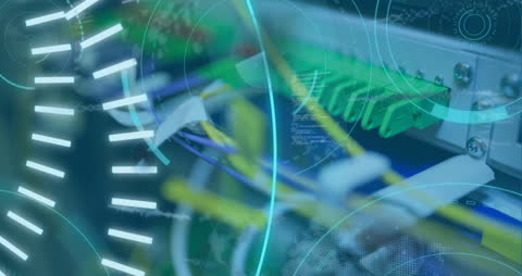 5G Technology with Futuristic Server Panel Display