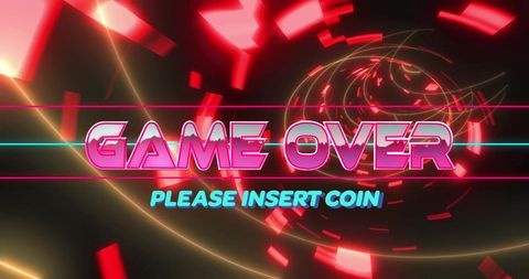 Retro Neon Game Over Screen
