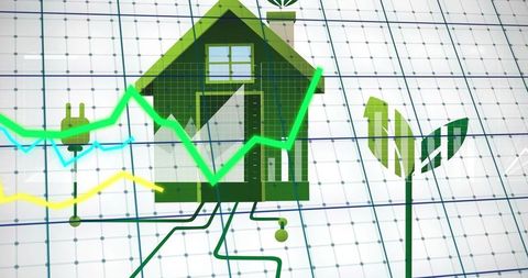 Smart home energy analytics linking house circuit to leaf growth charts for sustainability