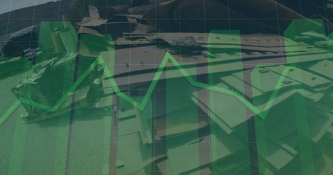 Sustainable Energy Concept with Digital Growth Chart Overlay