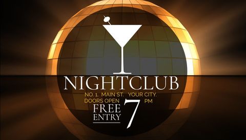 elegant nightclub promotion with martini glass and globe - Download Free Stock Templates Pikwizard.com