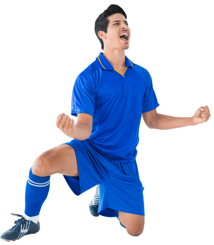 euphoric biracial athlete kneeling in triumph on transparent background - Download Free Stock Videos Pikwizard.com