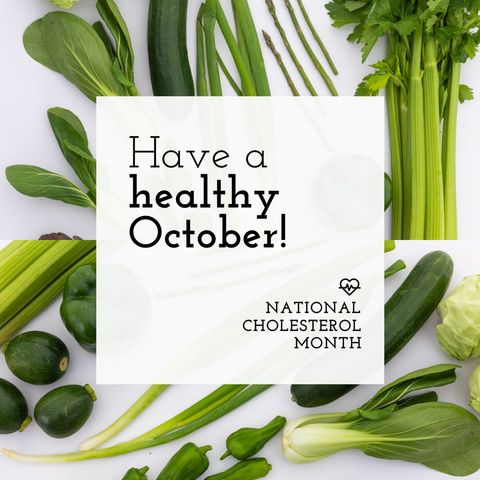 promotional campaign with green vegetables for national cholesterol month - Download Free Stock Templates Pikwizard.com