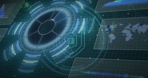 Futuristic Dashboard Interface with Circular HUD and Analytics - Download Free Stock Images Pikwizard.com