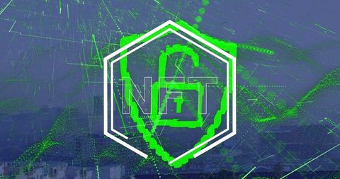 Digital Security and Technology Concept Over City Skyline