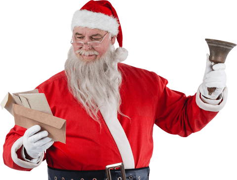 transparent santa claus reading envelope with bell - Download Free Stock Videos Pikwizard.com
