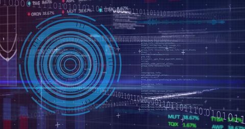 Digital Holographic Trading Data Analysis with Binary Code Overlay - Download Free Stock Images Pikwizard.com