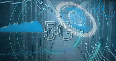 Abstract digital 5g network technology concept