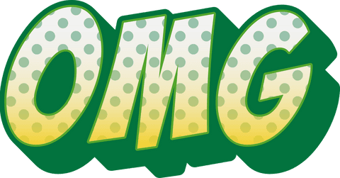Retro Comic Book Style Text 'OMG' in Green and Yellow with Transparent Background - Download Free Stock Videos Pikwizard.com