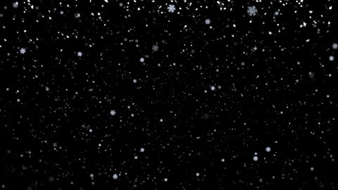 Snowflakes Motion on Black Background for Winter Holidays