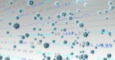 Virus Icons Overlaying Financial Data Displays Pandemic Impact - Download Free Stock Images Pikwizard.com