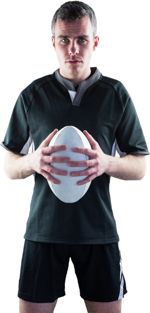 Rugby Player Holding Ball Facing Camera Transparent Cutout - Download Free Stock Videos Pikwizard.com