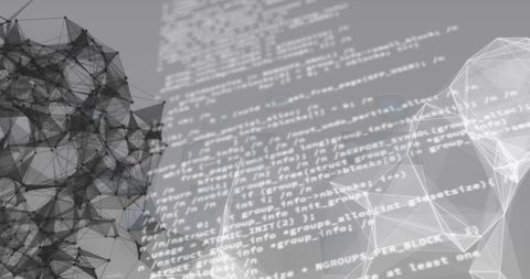 Abstract Geometric Patterns Overlaid on Programming Code - Download Free Stock Images Pikwizard.com