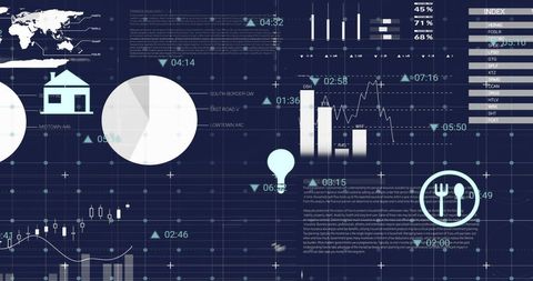 Digital Financial Data Analysis with Graphs and Icons - Download Free Stock Images Pikwizard.com