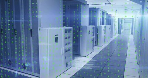 Advanced data center with white servers and binary overlay