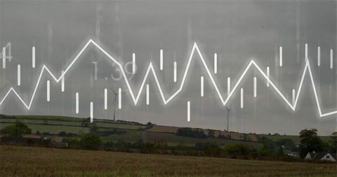 Mixed Overlay of Data Charts on Rural Renewable Energy Landscape
