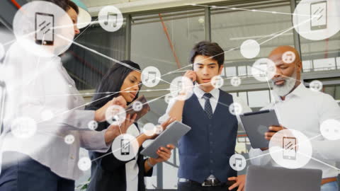 Diverse Business Team Connected through Digital Network