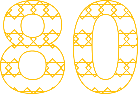 Festive Yellow 80 with Pattern on Transparent Background - Download Free Stock Videos Pikwizard.com